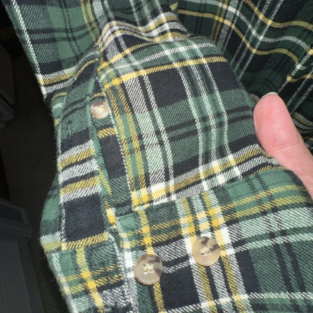 KingSize Men's Green Plaid Flannel Shirt Size‎ Tall XLT
